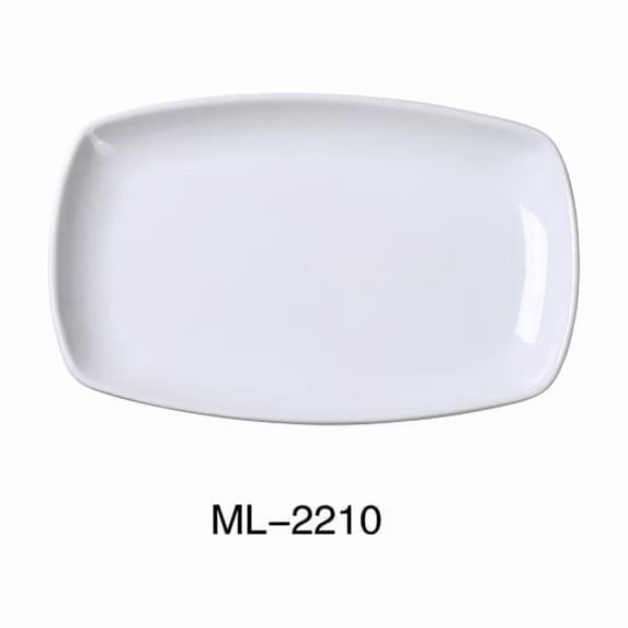 Yanco ML-2210 9.75 x 6.25 x 1 in. Mainland Rectangular Plate with Rounded Corner, Super White - Pack of 24