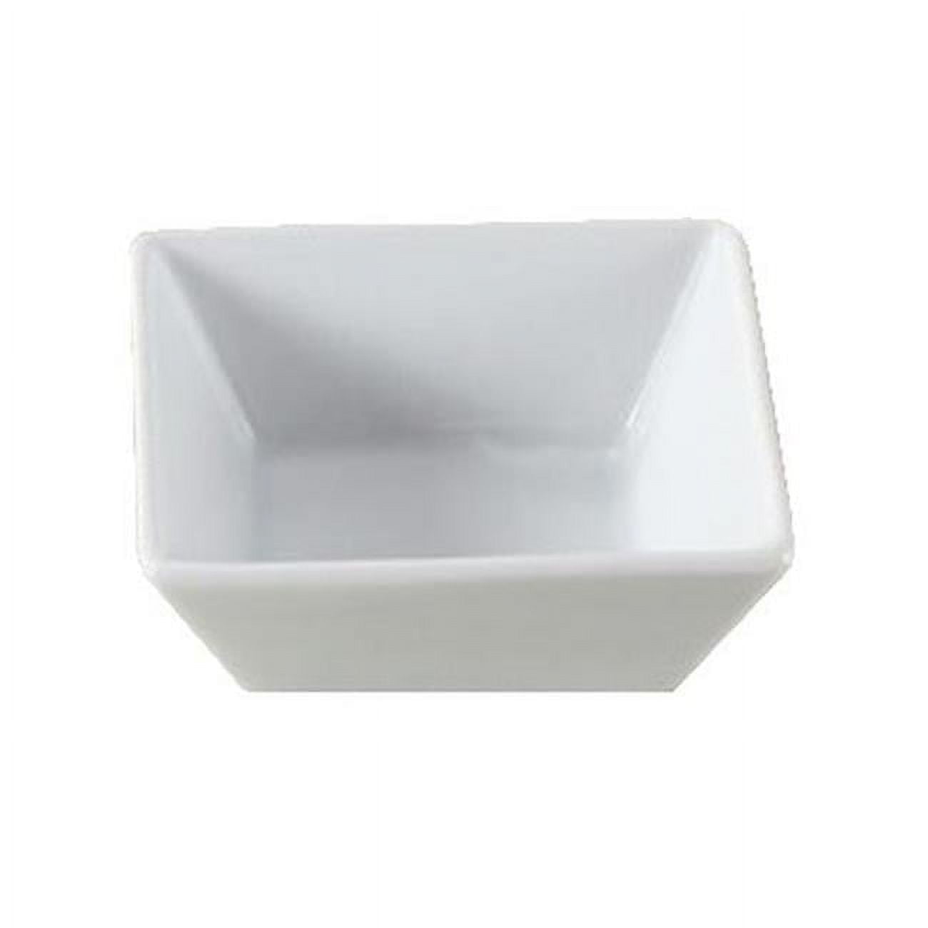 Super White Square Ceramic Deep Dessert Bowl Set