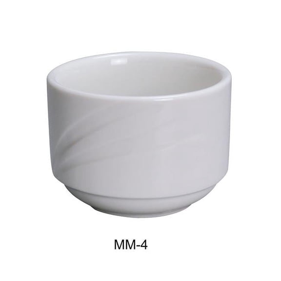 Yanco MM-4 3.5 in. Porcelain Miami Bouillon Cup, Bone White - 7.5 oz - Pack of 36