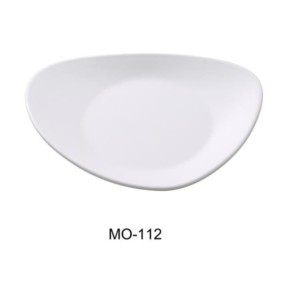 Yanco MO-112 12 in. Moderne Melamine Triangle Plate, White - Pack of 12