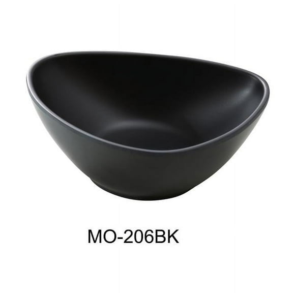 Yanco MO-206BK 6 in. Moderne Melamine Triangle Plate, Black - 12 oz - Pack of 48