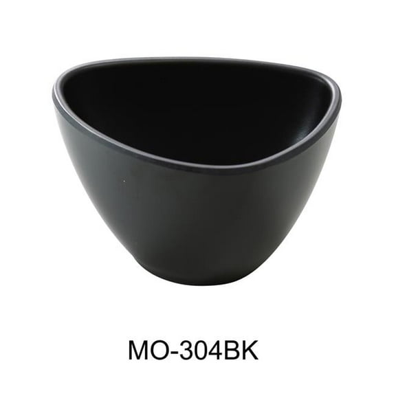 Yanco MO-304BK 4 in. Moderne Melamine Triangle Bowl, Black - 8 oz - Pack of 48