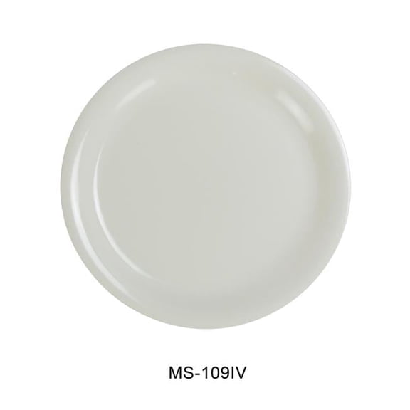 Yanco MS-109IV 9 in. Mile Stone Narrow Rim Round Plate - Melamine, Ivory - Pack of 24