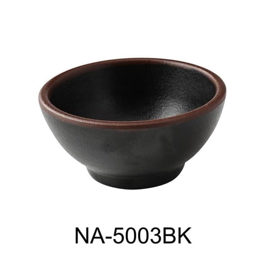 Yanco NA-5003BK Nature Art 3.5 in. Sauce Dish, Black - 4 oz - Melamine - Pack of 72