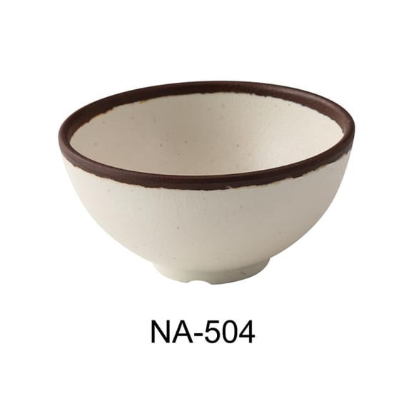 Yanco NA-504 Nature Art 4.5 x 2.25 in. Rice Bowl, White - 10 oz - Melamine - Pack of 48