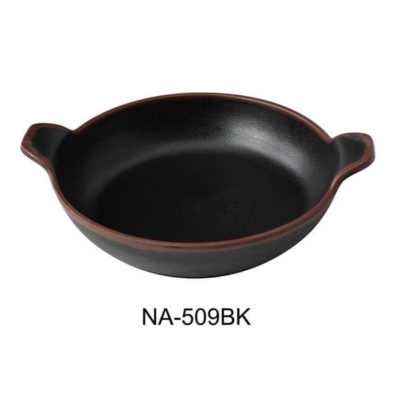 Yanco NA-509BK Nature Art 9 x 7 x 1.75 in. Bowl with Handle, Black - 24 oz - Melamine - Pack of 36