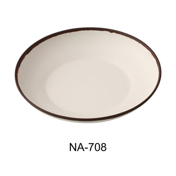 Yanco NA-708 Nature Art 8 x 1.5 in. Salad & Soup Bowl, White - 20 oz - Melamine - Pack of 36