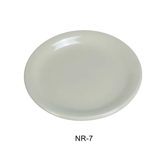 Yanco NR-7 China Narrow Rim Normandy Plate, American White - 7.25 in. - Pack of 36