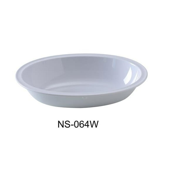 Yanco NS-064W 64 oz Nessico Oval Bowl, White - 11.75 x 8.25 x 2.75 in. - Pack of 24