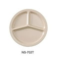 thumbnail image 1 of Yanco NS-702T 10 in. Nessico 3-Compartment Plate - Melamine, Tan - Pack of 24, 1 of 1
