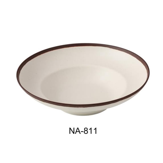 Yanco NA-811 Nature Art 11.125 x 7 x 3.25 in. Deep Mediterranean Bowl, White - 20 oz - Melamine - Pack of 12