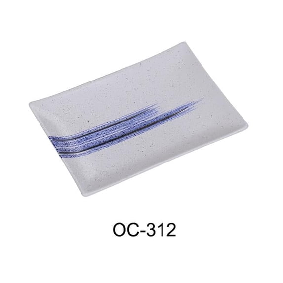 Yanco OC-312 12 x 8.25 x 1.5 in. Ocean Rectangular Porcelain Plate - Pack of 12