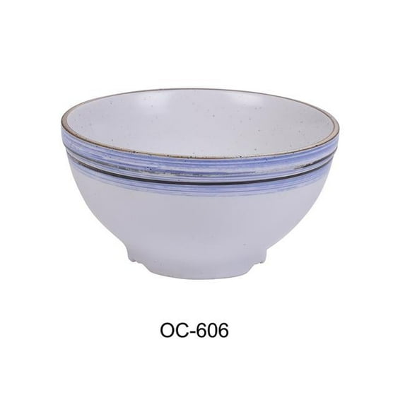 Yanco OC-606 3.25 x 6.25 in. Ocean Porcelain Ramen Bowl - 22 oz - Pack of 36