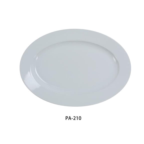 Yanco PA-210 Porcelain Platter, Super White - 10.625 x 7.5 in. - Pack of 12