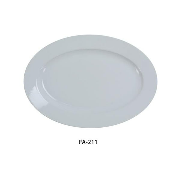 Yanco PA-211 Porcelain Platter, Super White - 11.75 x 8.5 in. - Pack of 12