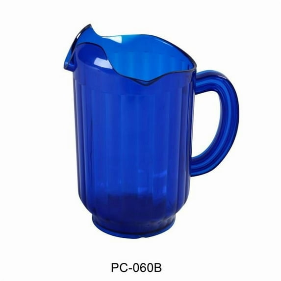 Yanco PC-060B 60 oz 3-Spout Pitcher, Blue - 8.25 x 5 in. - Pack of 12