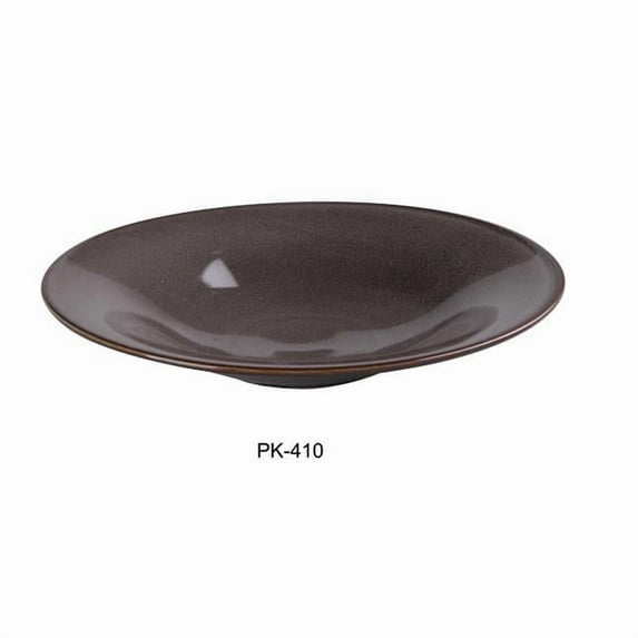 Yanco PK-410 15 oz Peacock Soup & Salad Plate, Gray - 10.5 x 1.875 in. - Pack of 24