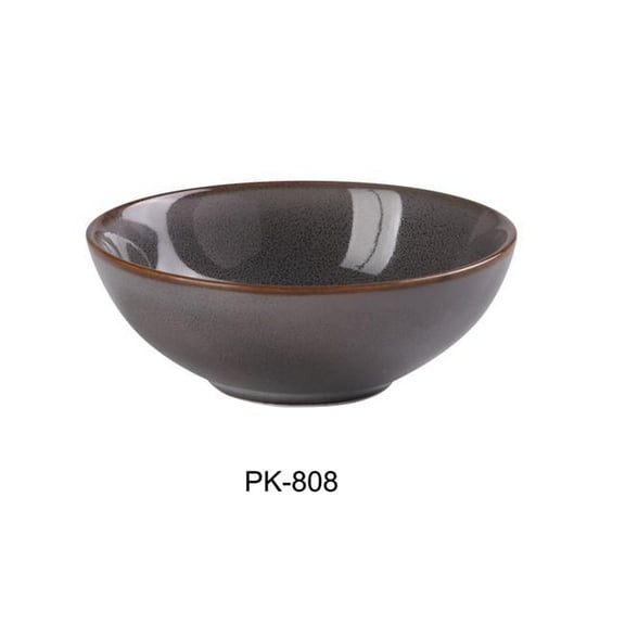 Yanco PK-808 45 oz Peacock Ramen & Noodle Bowl, Gray - 8.5 x 3.125 in. - Pack of 12
