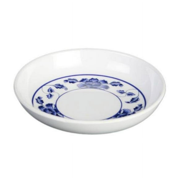 Yanco PO-1003 Peony Melamine 4 in. Sauce Dish - White & Blue