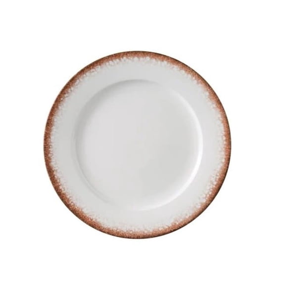 Yanco International PR-110 10.25 x 1 in. Porto Dinner Plate - White & Brown