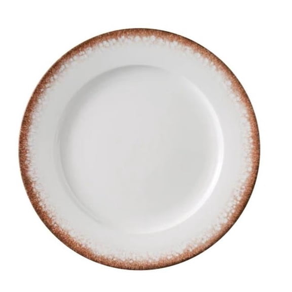 Yanco International PR-112 12.25 x 1.12 in. Porto Dinner Plate - White & Brown
