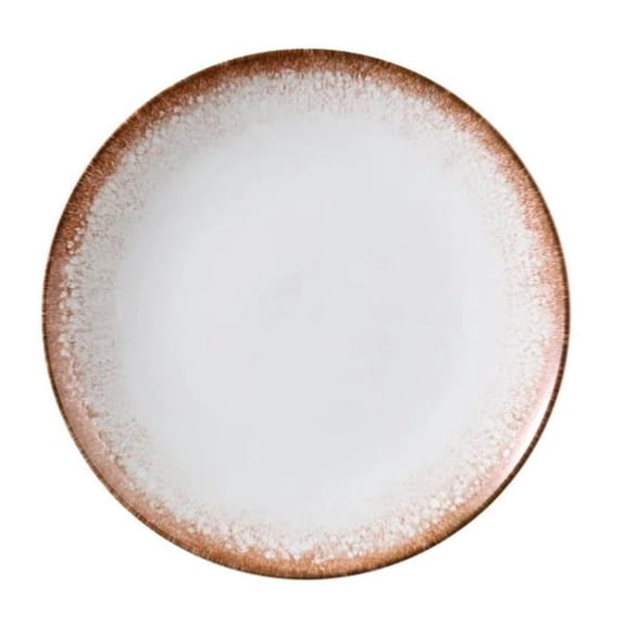 Yanco International PR-711 11.25 x 1.12 in. Porto Coupe Round Plate, White & Brown