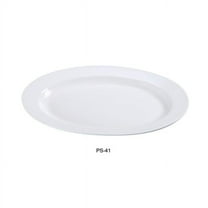 Yanco PS-41 Porcelain Oval Platter, Bone White - 14 x 9.5 in. - Pack of 12