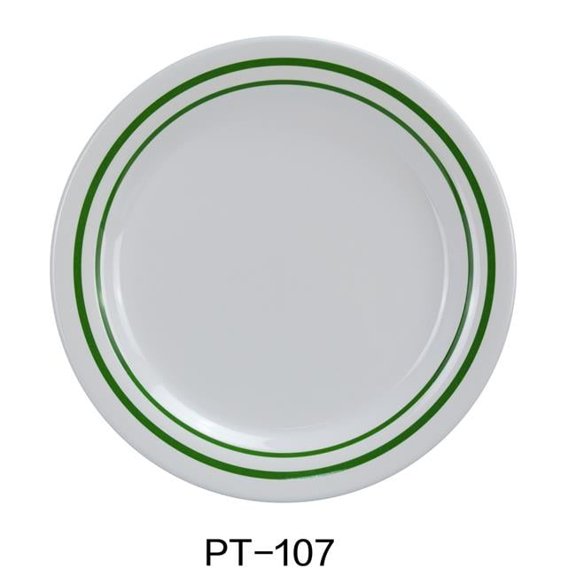 Yanco PT-107 7.25 in. Pine Tree Round Dinner Plate - Pack of 48