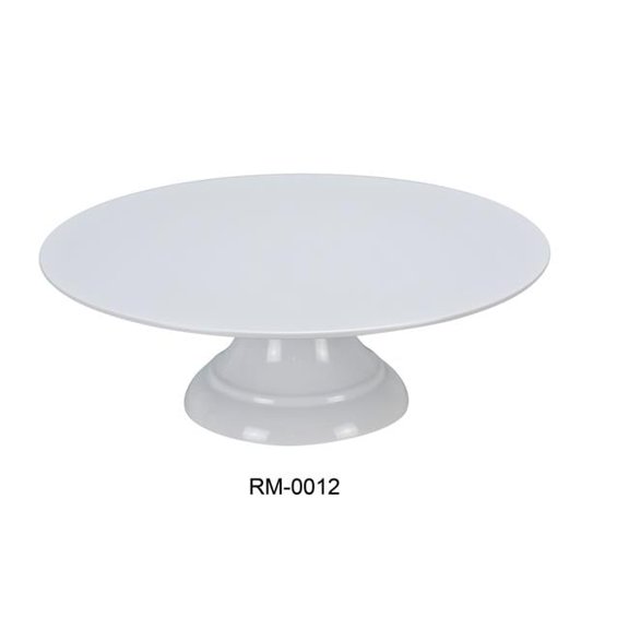 Yanco RM-0012 Rome Cake Stand, 12" Diameter, 4.125" Height, Melamine, White Color, Pack of 6