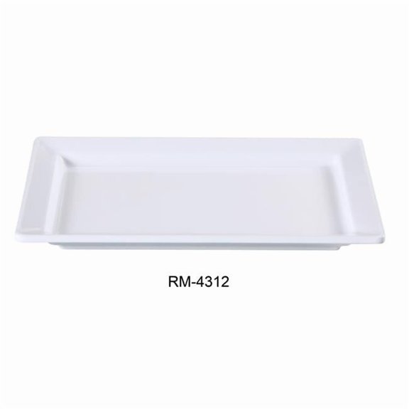 Yanco RM-4312 Rome Deep Display Plate, 12" Length, 8.5" Width, Melamine, White Color, Pack of 12