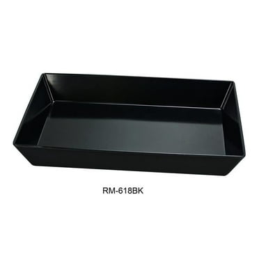 Yanco RM-618BK Rome Rectangular Deep Plate, Black - Pack of 6