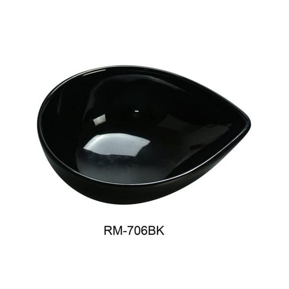 Yanco RM-706BK Rome Water Drop Shape Dish, Black - 10 oz - Pack of 48