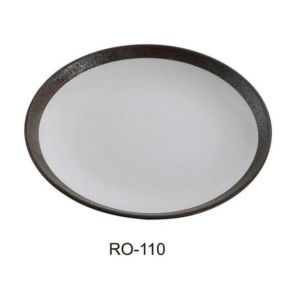 Yanco RO-110 10.25 in. Rockeye Coupe Shape Two-Tone China Plate - Pack of 12