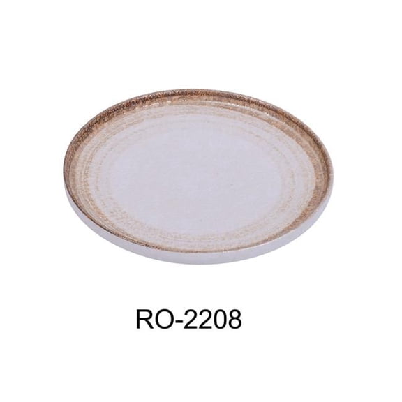 Yanco RO-2208 8 x 1 in. Rockeye-2 Porcelain Two-Tone Round Plate - Pack of 24