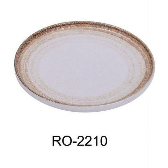 Yanco RO-2210 10 x 1.125 in. Rockeye-2 Porcelain Round Two-Tone Plate - Pack of 12