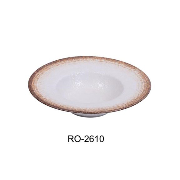 Yanco RO-2610 9.25 x 5 x 2 in. Rockeye-2 Porcelain Two-Tone Dessert & Soup Plate - 10 oz - Pack of 12