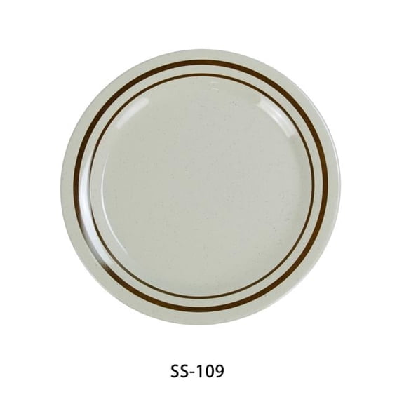 Yanco SS-109 Sesame Round Dinner Plate, 9" Diameter, Melamine, Pack of 24
