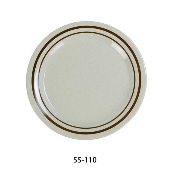Yanco SS-110 Sesame Round Dinner Plate, 10" Diameter, Melamine, Pack of 24