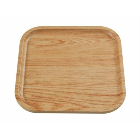 Yanco WD-2108 Wooden Tray Melamine 8.125 in. Square Plate - Golden Oak