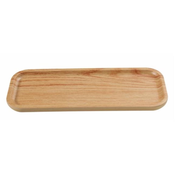Yanco WD-2211 Wooden Tray Melamine 11.75 x 4.50 in. Rectangular Plate - Golden Oak
