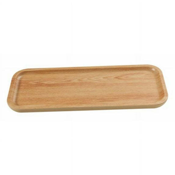 Yanco WD-2213 Wooden Tray Melamine 12.875 x 5 in. Rectangular Plate - Golden Oak