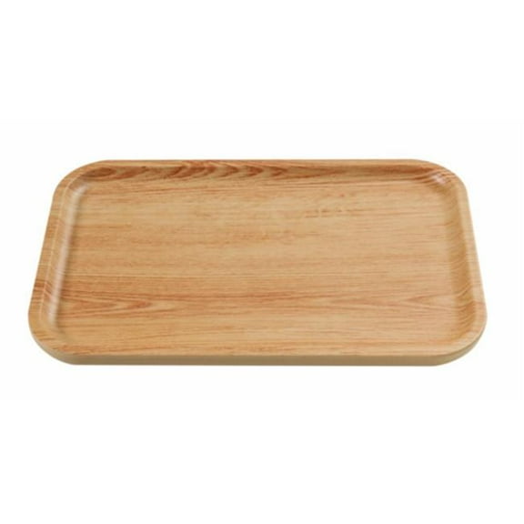 Yanco WD-2215 Wooden Tray Melamine 14.125 x 9.25 in. Rectangular Plate - Golden Oak