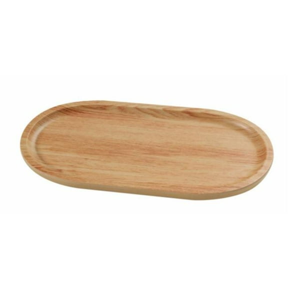 Yanco WD-2510 Wooden Tray Melamine 10.50 x 5.50 in. Oval Plate - Golden Oak