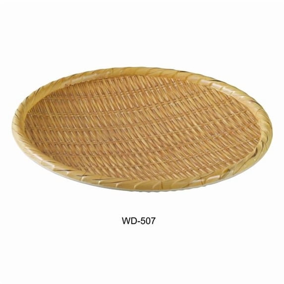 Yanco WD-507 Round Wooden Tray, 7" Diameter, Melamine, Pack of 36