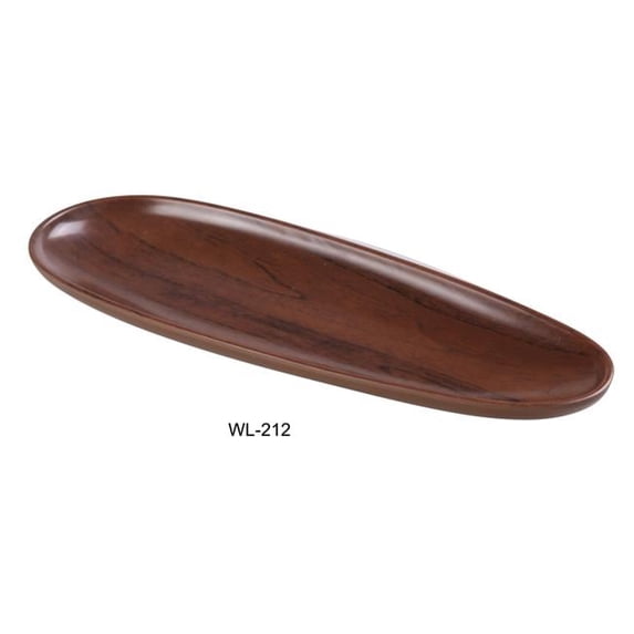 Yanco WL-212 Woodland Oval Plate, Wood-Grain - Pack of 24