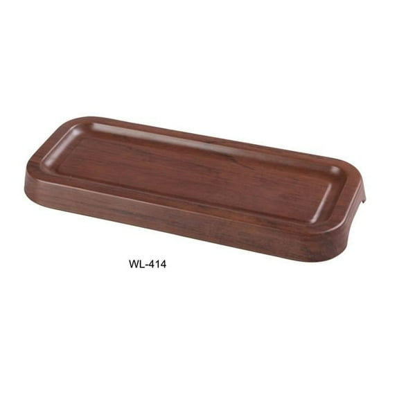 Yanco WL-414 Woodland Rectangular Tray with Foot, Wood-Grain - Pack of 12