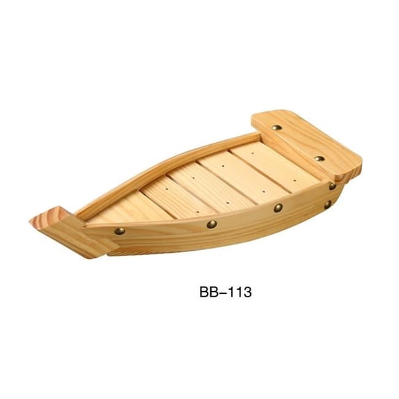 Yanco WS-113 13.25 x 5.75 x 2.25 in. Wooden Sushi Boat, Bamboo - Pack of 12