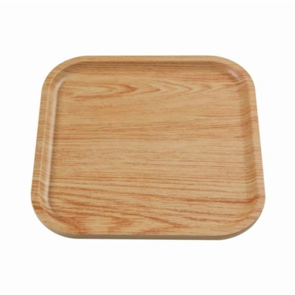 Yanco WD-2107 Wooden Tray Melamine 7 in. Square Plate - Golden Oak
