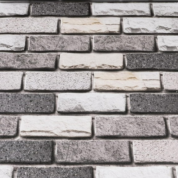 Yancorp 10ft Peel and Stick Wallpaper Dark Grey Stone Brick Wallpaper Waterproof Self-Adhesive Backsplash Easily Removable Wall Covering