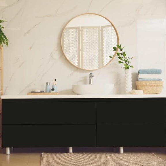 Yancorp 16"x194" Matte Black Contact Paper Peel and Stick Wallpaper Solid Black Self-Adhesive Drawer Stick and Peel Countertop Stickers (16"x194", Black)